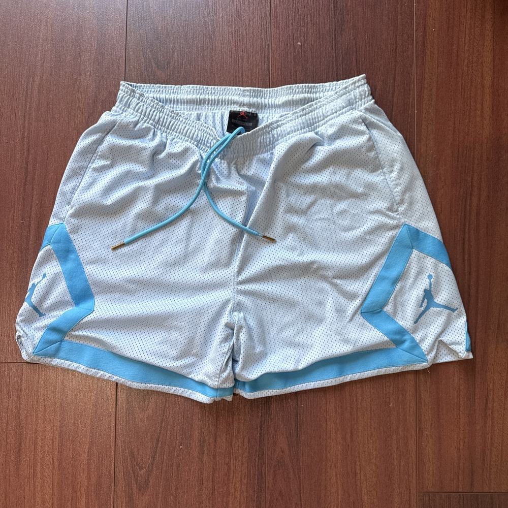 NIKE Air Jordan Heritage Diamond Mesh Shorts Blue Womens Loose Fit M DO5041-499